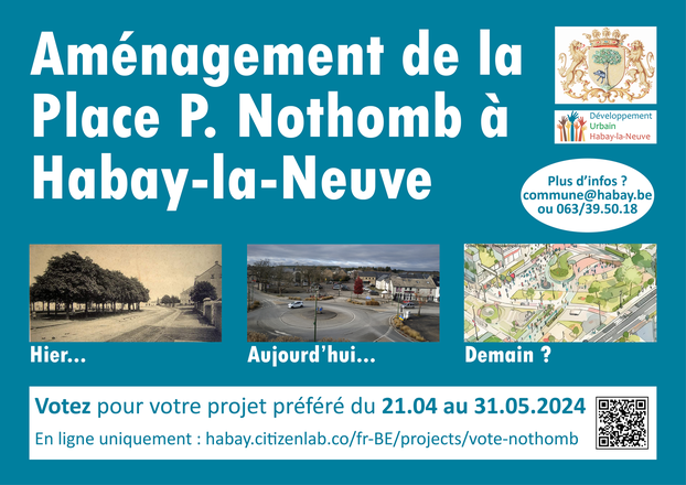 Aménagement de la Place P. Nothomb à Habay-la-Neuve : votez pour votre projet préféré!